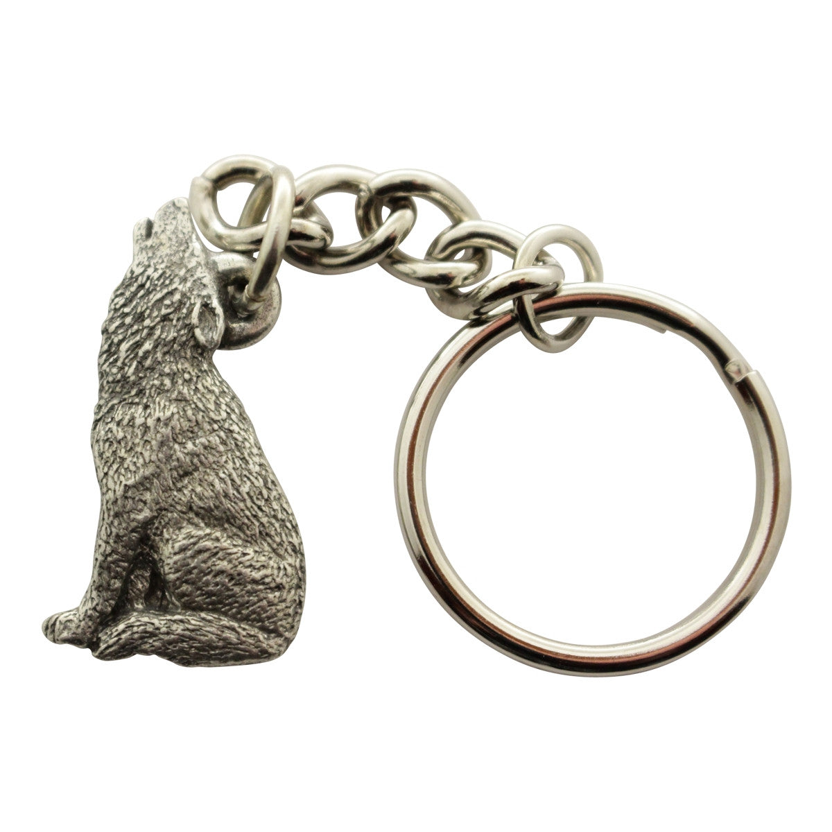 Howling Wolf Keychain ~ Antiqued Pewter ~ Keychain ~ Antiqued Pewter Keychain ~ Sarah's Treats & Treasures